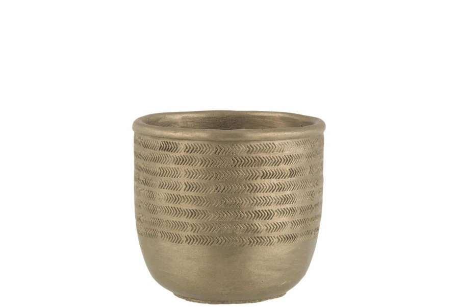 FLOWERPOT CHALET CEMENT GREEN/GOLD LARGE