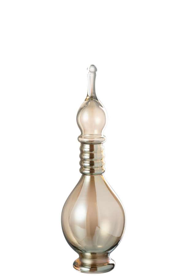 VASE+CAP PHIAL DECO JOE GLASS BEIGE MEDIUM
