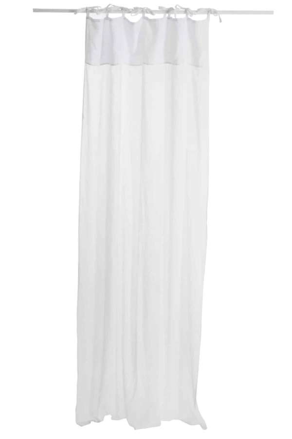 CURTAIN COTTON VOILE+LINEN WHITE