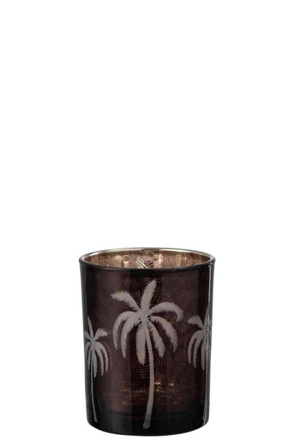 HURRICANE PALM TREE GLASS BROWN MEDIUM
