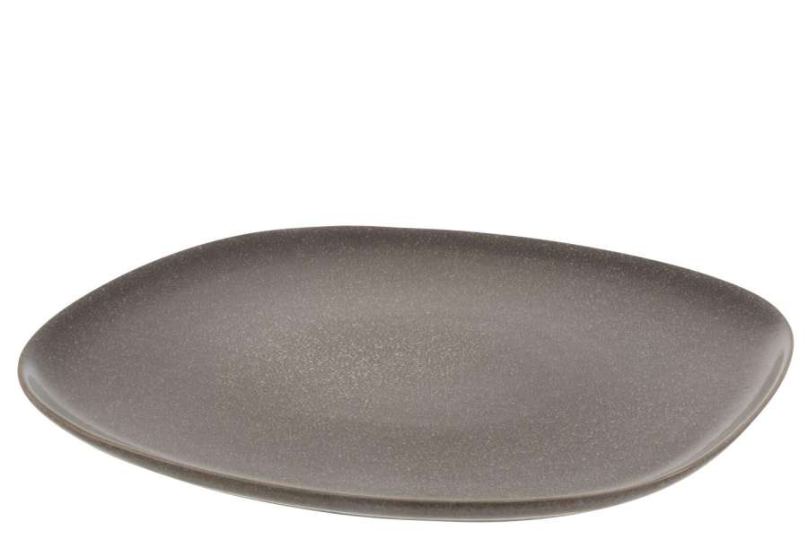PLATE LOUISE CERAMIC BROWN LARGE