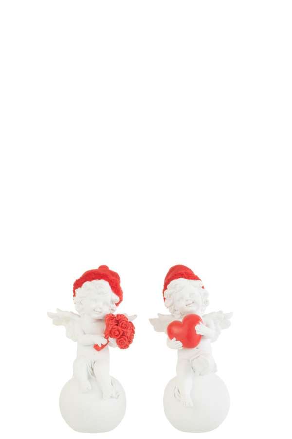 ANGEL ON BALL HAT POLY RED/WHITE SMALL ASSORTMENT OF 2