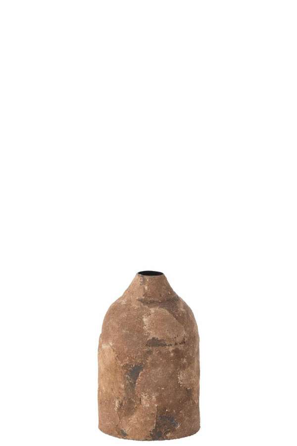 VASE EFFY ROUGH METAL BROWN