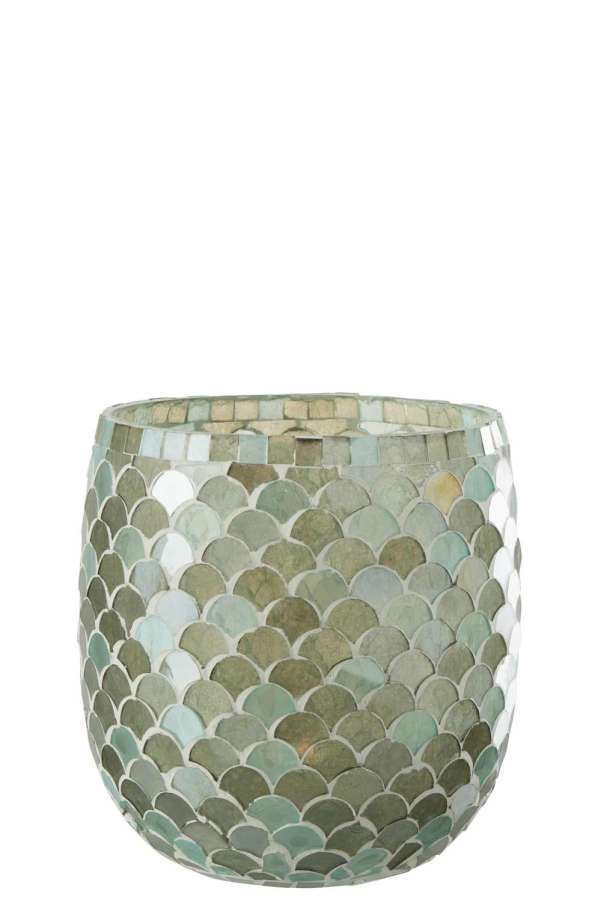 HURRICANE MOSAIC GLASS AQUA LARGE