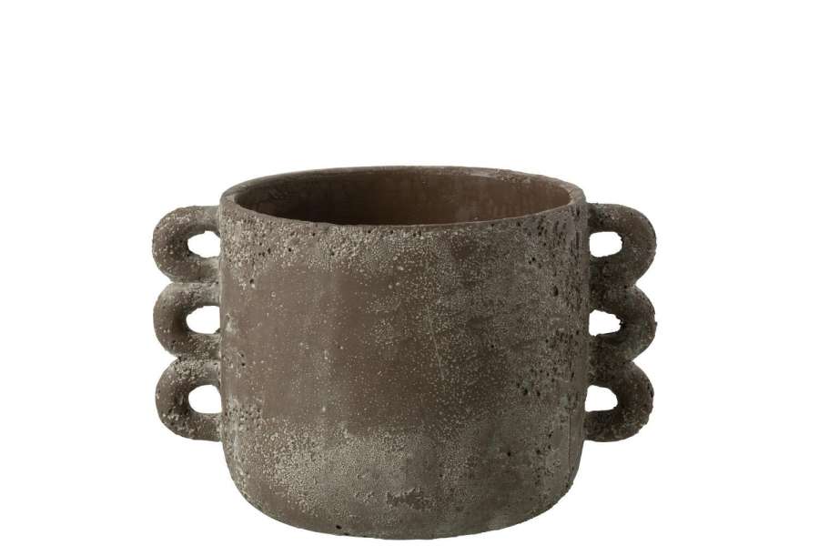 FLOWERPOT CELIA CERAMIC BROWN MEDIUM