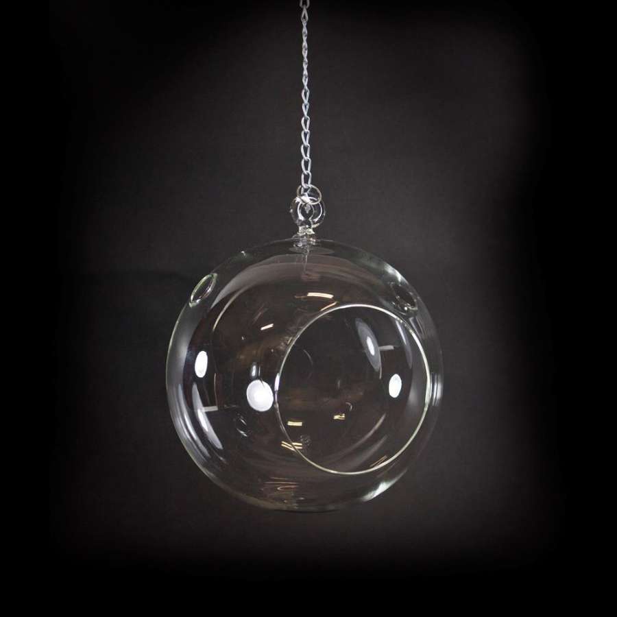 Glassheng Rund Stor M/Kjetting 18X20Cm