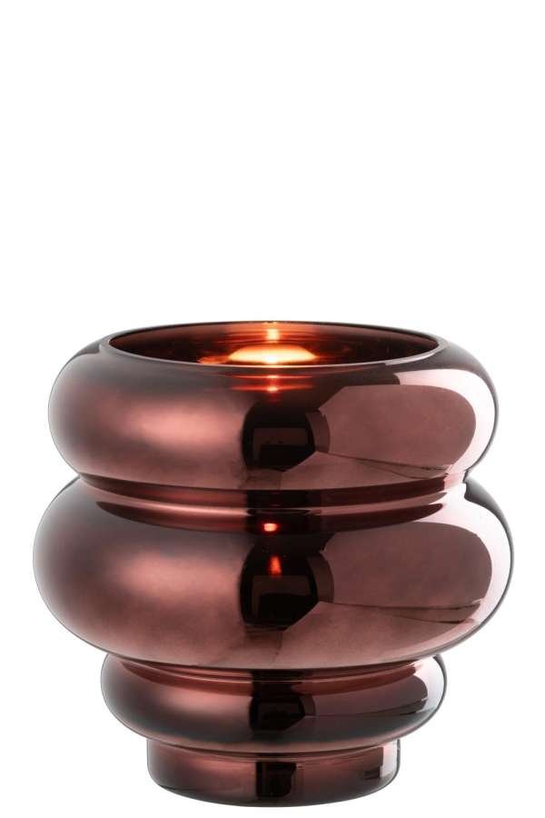 TEALIGHT HOLDER/VASE CLÉA GLASS PLUM