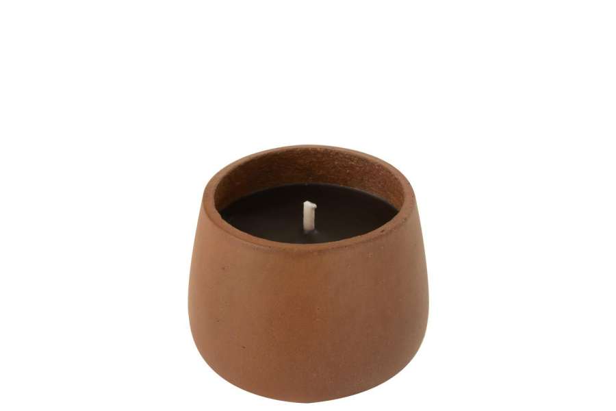 OUTDOOR CANDLE CEMENT BROWN SMALL 18H