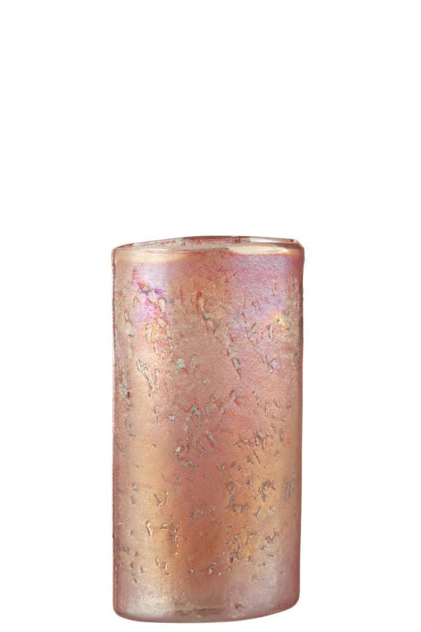 VASE OVAL GLASS PINK MIX LARGE