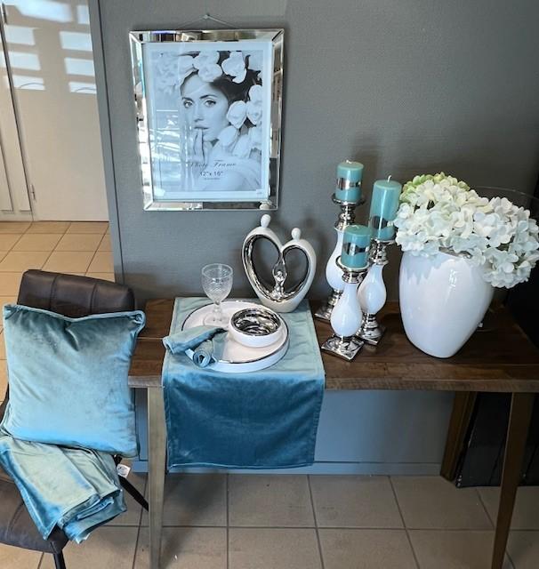 Løper Fløyel Asurblå 40X140Cm