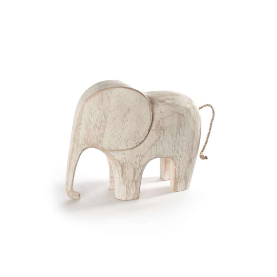 Figur Elefant Tre Hvit 25X8X21Cm