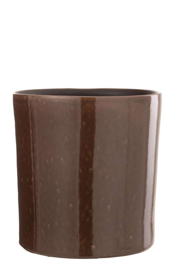 FLOWER POT FLEK CERAMIC BROWN LARGE
