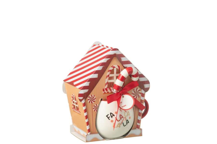 MUG+SPOON IN GIFTBOX CERAMICS RED