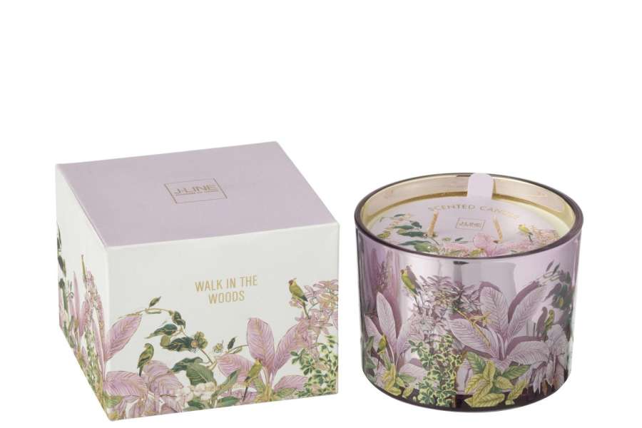 SCENTED CANDLE WALK IN THE WOODS WAX PINK SMALL-30HOURS