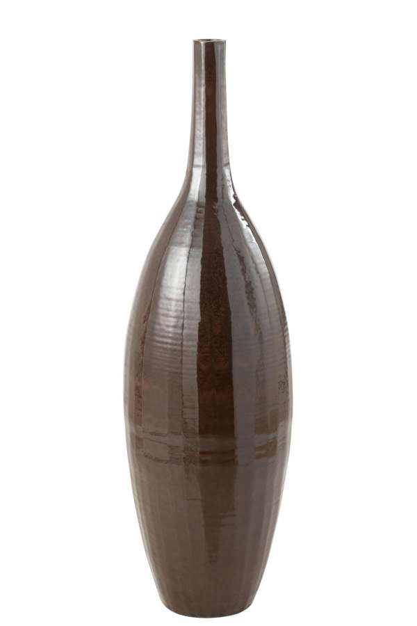 VASE BOTTLE TERRA SHINY BROWN LARGE