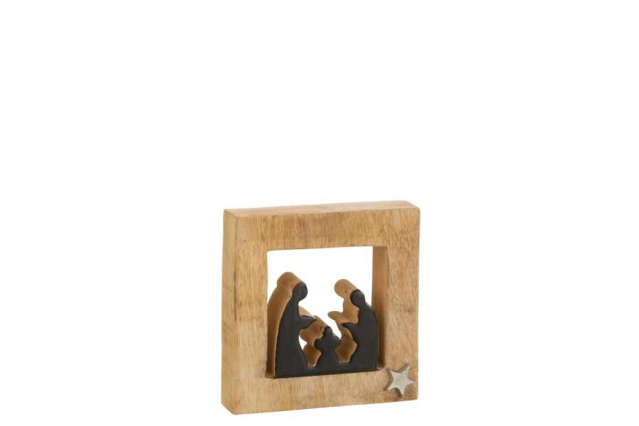 CRECHE SQUARE WOOD BLACK/NATURAL