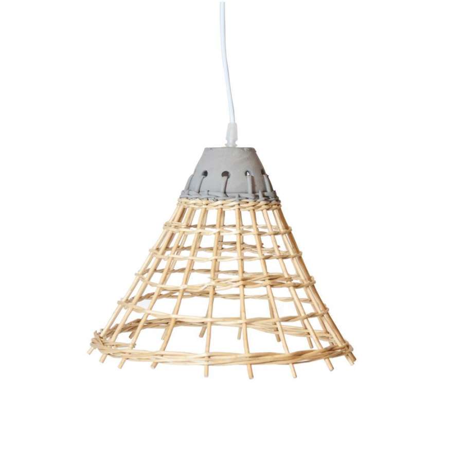 Rotting taklampe med betong i naturfarge  29 x 21 cm