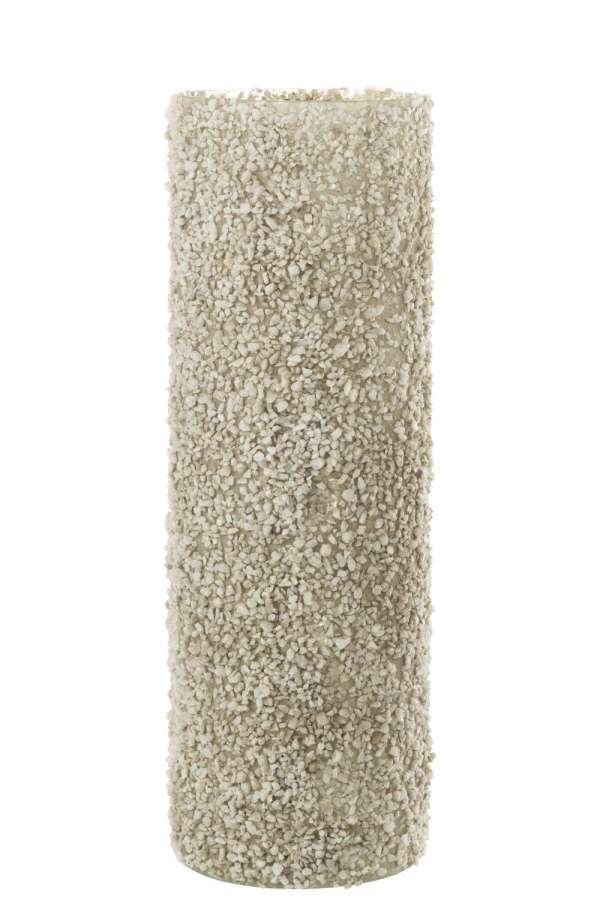 CANDLEHOLDER ROCK GLASS/ST WHITE EXTRA LARGE