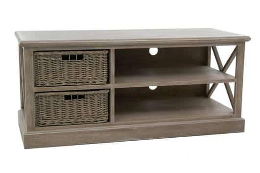 TV-CABINET + 2 BASKET 2 SHELF WD GREY W