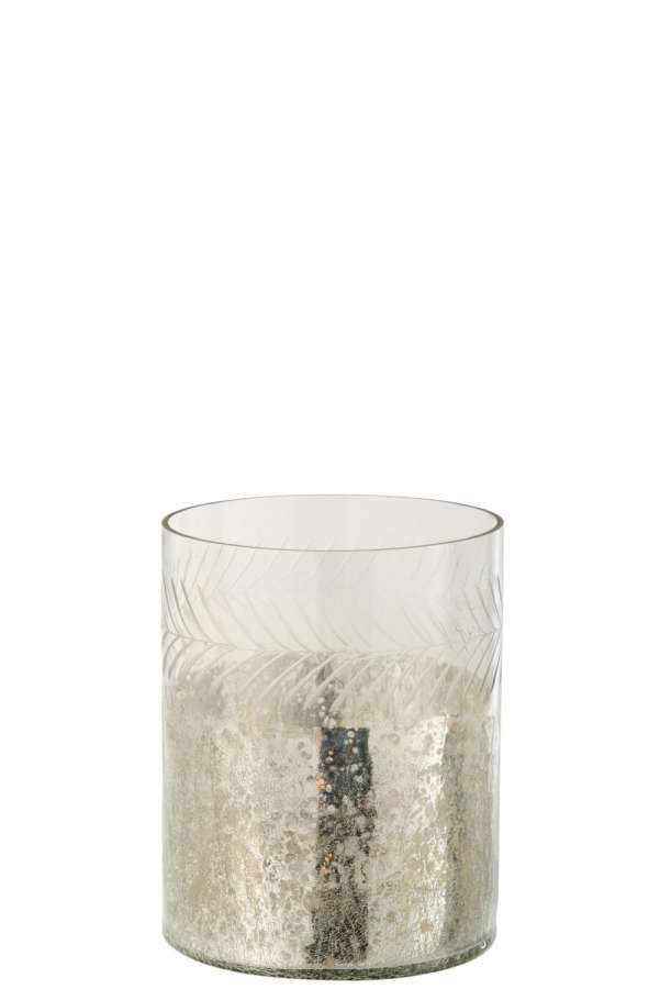 HURRICANE CLASSIC CRAQUELURE GLASS TRANSPARENT/SILVER SMALL