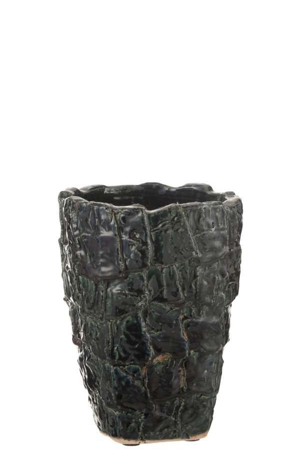 VASE AOKI CERAMIC PETROL GREEN MEDIUM