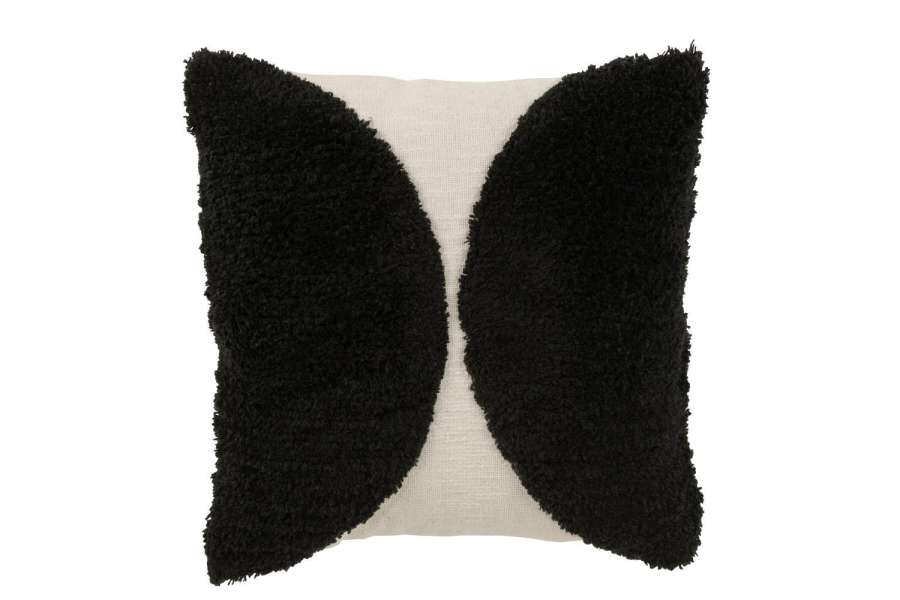CUSHION SEMI CIRCLE COTTON BLACK