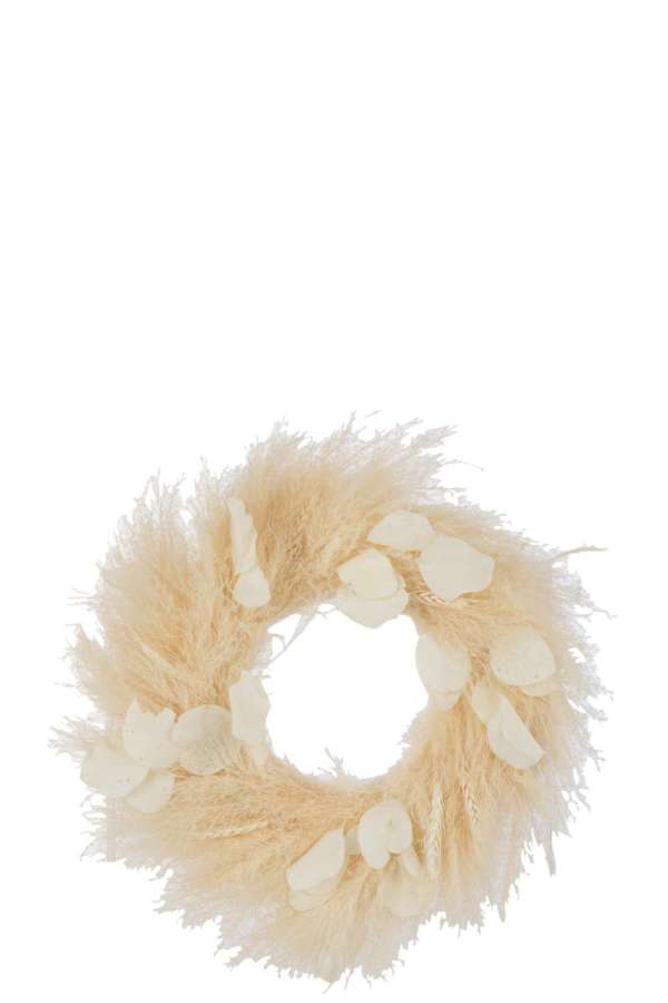 WREATH DRIED PLANTS/LEAVES NATURAL LARGE