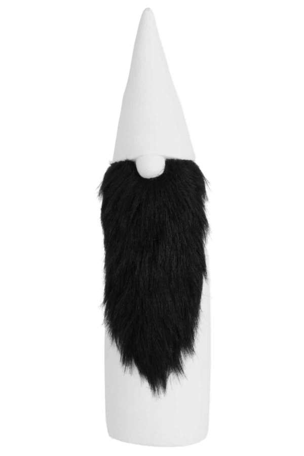 SANTA CLAUS CERAMIC/FAKE FUR BLACK/WHITE LARGE