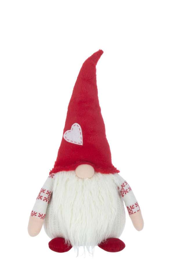 GNOME HEART TEXTILE WHITE/RED LARGE