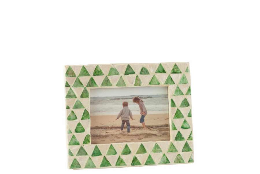 PHOTOFRAME NUYE SHELLS/MDF GREEN 10x15cm
