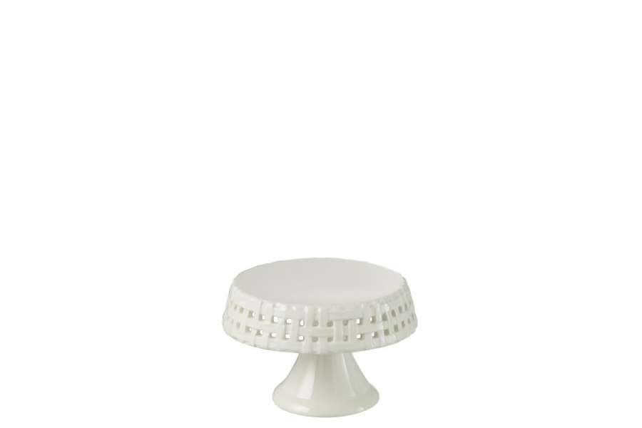 CAKE PLATE CERAMIC WHITE SMALL