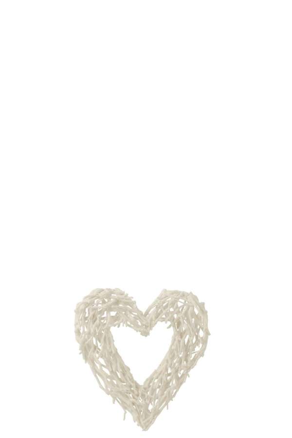 WALL DECO HEART TEATREE WOOD WHITE