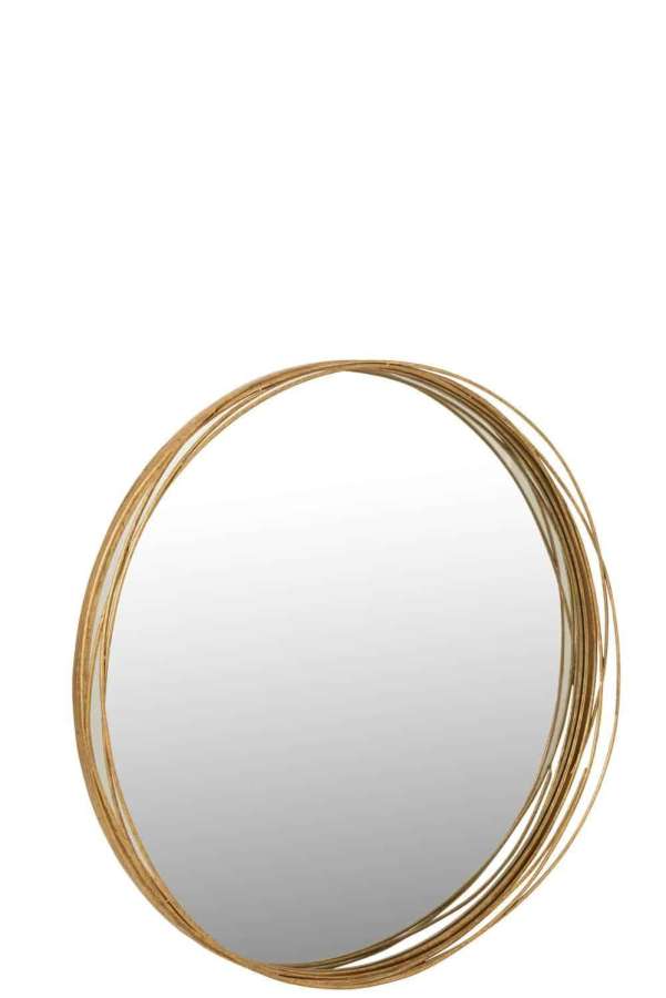 MIRROR AURORA ROUND IRON/GLASS GOLD MEDIUM