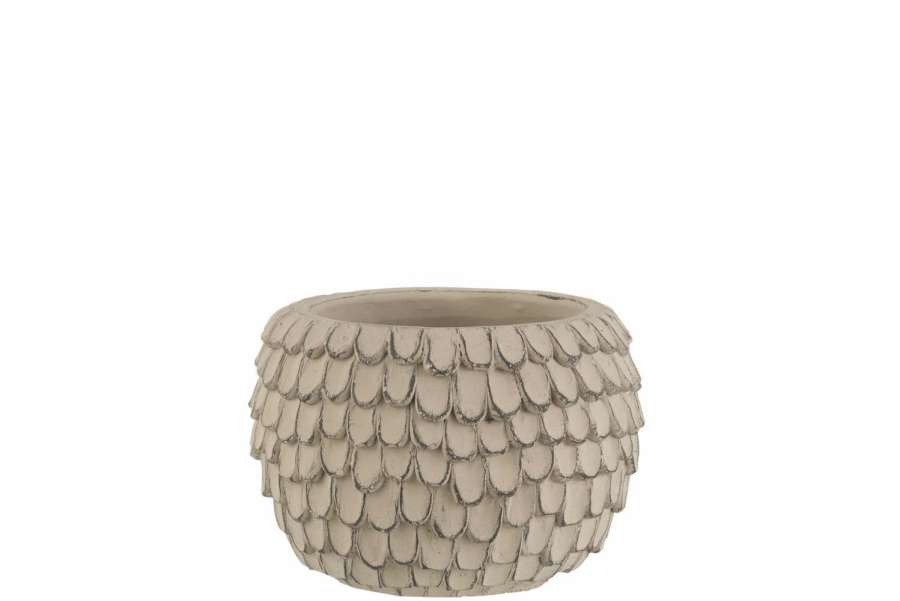FLOWERPOT LEAF CEMENT LIGHT GREY MEDIUM