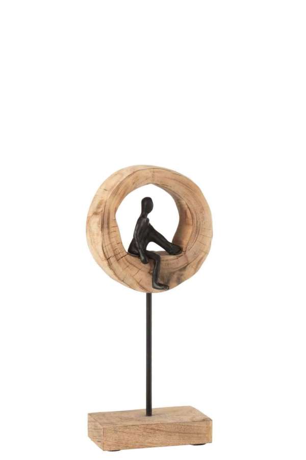 FIGURE THINK RING LOW MANGO WOOD/ALUMINIUM BLACK