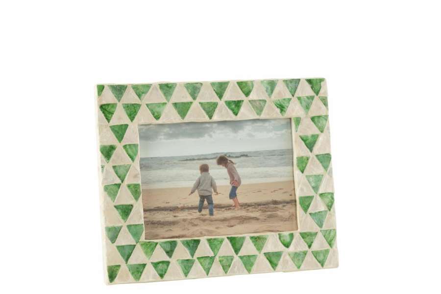 PHOTOFRAME NUYE SHELLS/MDF GREEN 12x17cm