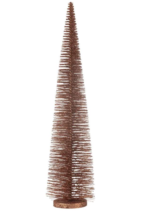 CHRISTMAS TREE DECO GLITTERS PLASTIC BROWN LARGE