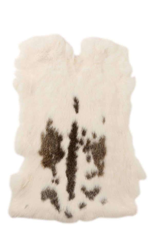 RABBIT SKIN WHITE/BROWN DOTS