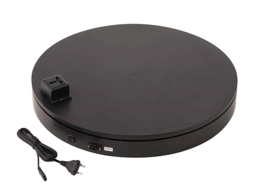 ROTATING BASE ROUND + SOCKET 40KG PLASTIC BLACK MEDIUM