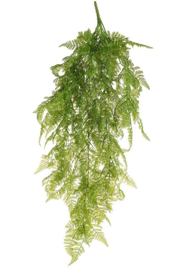 BRANCH FERN FINE HANGING PLASTIC GREEN
