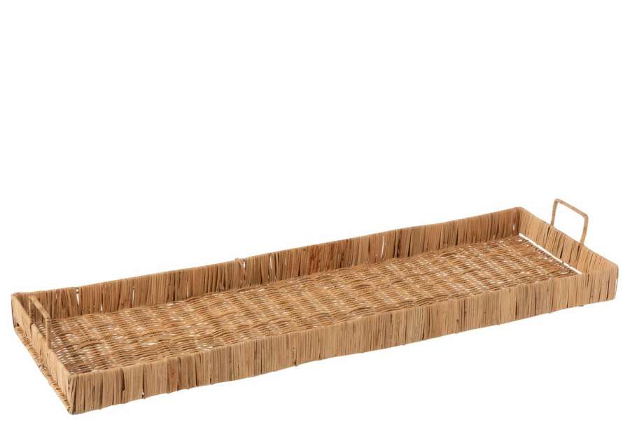 TRAY LONG RECTANGULAR RATTAN NATURAL