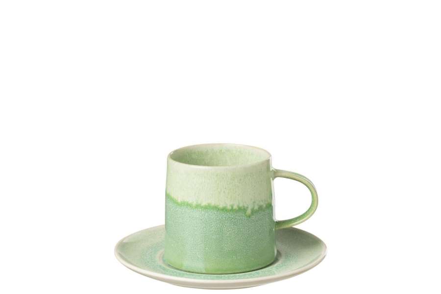 CUP + SAUCER LARA PORCELAIN GREEN
