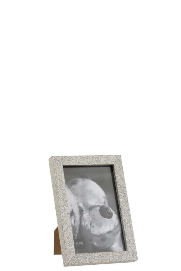 PHOTO FRAME 10X15 GLITTER WOOD SILVER SMALL