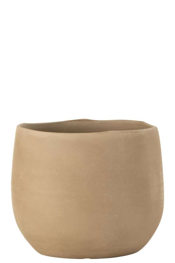 FLOWER POT REGULAR CERAMIC BEIGE LARGE