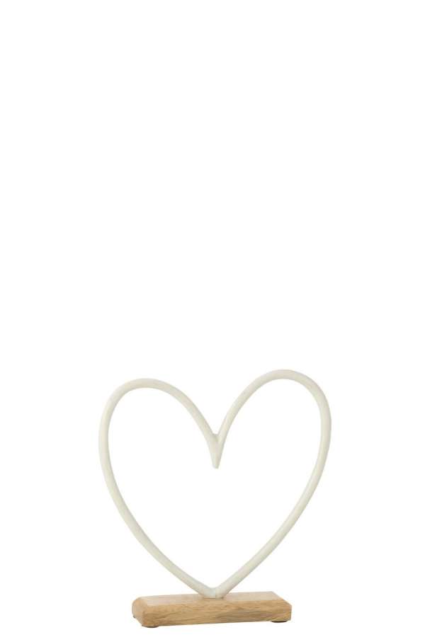 HEART ON BASE ALUMINIUM WHITE SMALL