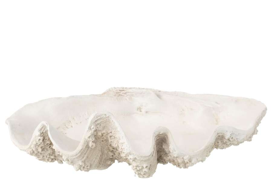 DECORATIVE BOWL SEASHELL RESIN OFF-WHITE LARGE