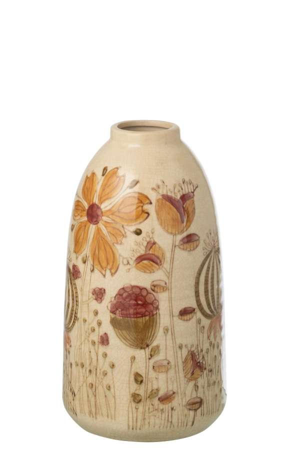 VASE VINTAGE STONEWARE MULTICOLORED SMALL