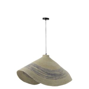 CEILING LAMP STRIPED SEAGRASS NATURAL/BLUE