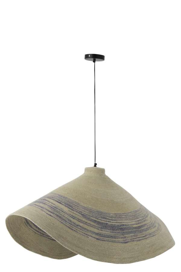 CEILING LAMP STRIPED SEAGRASS NATURAL/BLUE