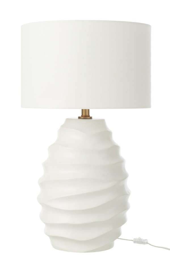 TABLE LAMP WAVING CERAMIC WHITE